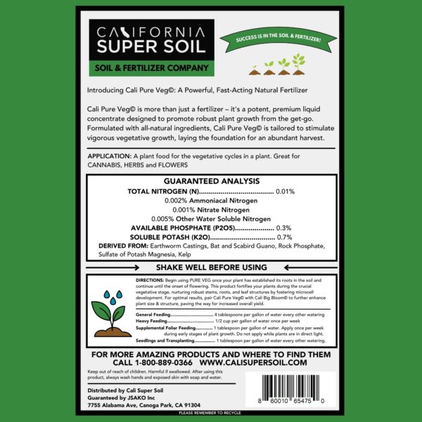 Cali Pure Veg Label